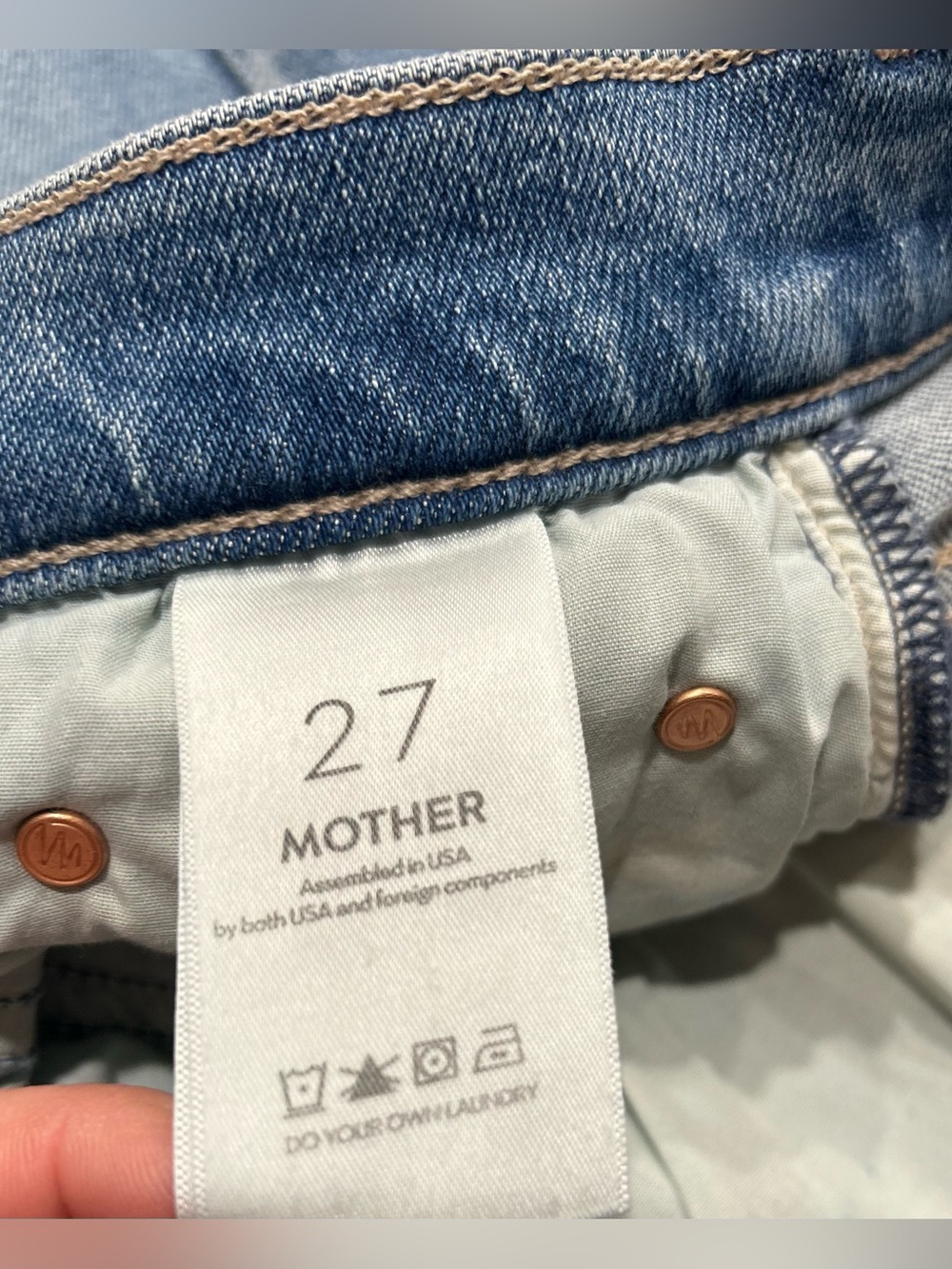 MOTHER The Tripper Ankle Fray Jeans Riding The Cliffside Button Fly Stretch 27 - Picture 5 of 13